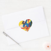 KerstAngel Cherub Cats Hart Sticker (Envelop)