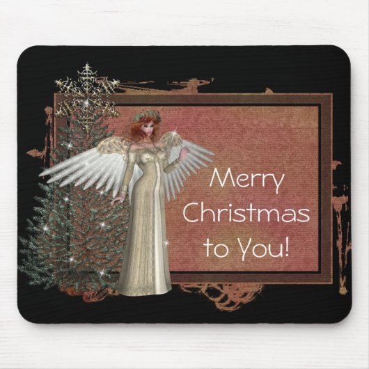 Kerstangel Design 1 Mousepad Muismat (Voorkant)