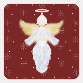 Kerstangel en Snowflakes | Vierkante Sticker
