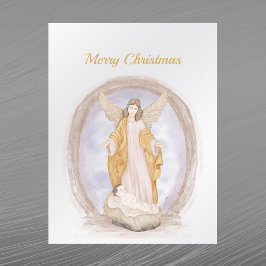 Kerstangel Jezus Religieuze Waterverf Feestdagenkaart