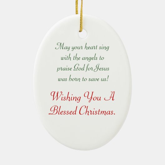 Kerstangel Keramisch Ornament (Achterkant)