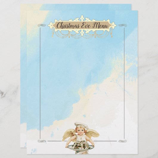 Kerstangel-koeskoeken, feestmenu (Voorkant / Achterkant)