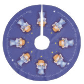 Kerstangel-meisje bidt blauw kerstfeest kerstboom rok (Voorkant)