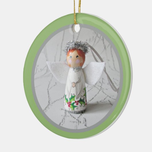 Kerstangel Memorial Keramisch Ornament (Links)