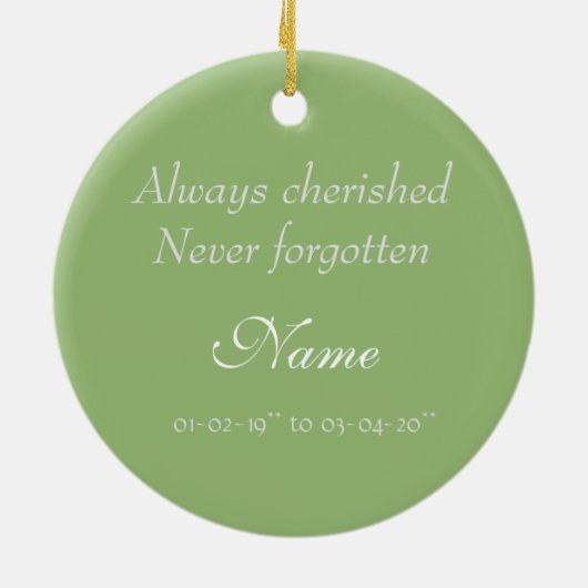 Kerstangel Memorial Keramisch Ornament (Achterkant)
