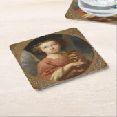 kerstangel met ijs kartonnen onderzetters (Schuin)