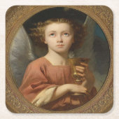 kerstangel met ijs kartonnen onderzetters (Voorkant)