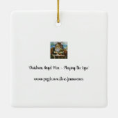 KerstAngel Mouse die Lyre-Waterverf speelt Keramisch Ornament (Achterkant)