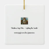 Kerstangel-muis en kaarskunst Waterverf Keramisch Ornament (Achterkant)