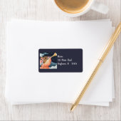 Kerstangel-muis en Trumpet-Waterverf kunst Etiket (Insitu)