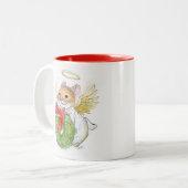 Kerstangel-muis met grote Mok (Voorkant links)