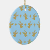 Kerstangel Nativiteit Star Baby Blue Gold Keramisch Ornament (Rechts)