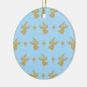 Kerstangel Nativiteit Star Baby Blue Gold Keramisch Ornament (Links)