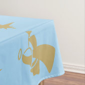 Kerstangel Nativiteit Star Baby Blue Gold Tafelkleed (Voorbeeld)