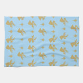 Kerstangel Nativiteit Star Baby Blue Gold Theedoek (Horizontaal)