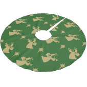 Kerstangel Nativiteit Star Green Gold Kerstboom Rok (Gekanteld)