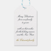 Kerstangel Night Sky Religieuze Vintage Gold Cadeaulabel (Achterkant)