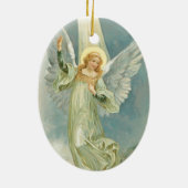 Kerstangel - ovaal keramisch ornament (Achterkant)