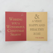 Kerstangel Red Gold  feestkaartje Feestdagen Kaart (Binnen)