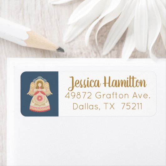 Kerstangel-retouradres Etiket (Insitu)