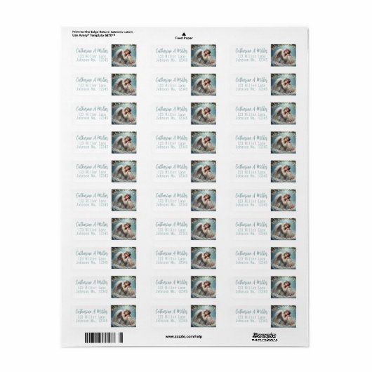 Kerstangel-retouradres Etiket (Full Sheet)