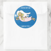 kerstangel ronde sticker (Tas)