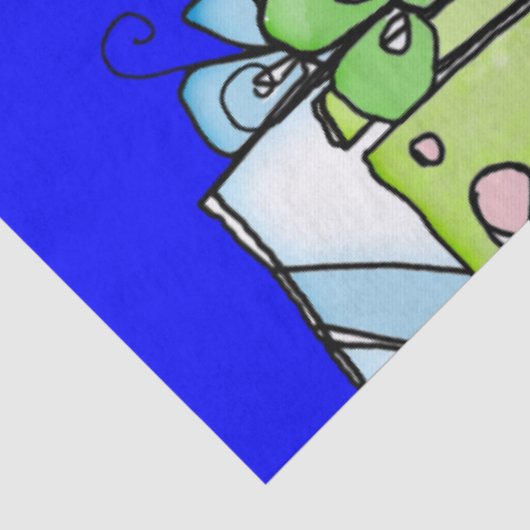 Kerstangel Santa Tissue Paper Blue Tissuepapier (Detail)