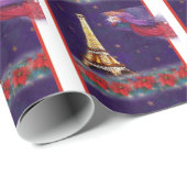 Kerstangel Twinking Eiffeltoren Cadeaupapier (Rol Hoek)