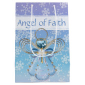 Kerstangel van Faith Blue Ombre Snowflakes Medium Cadeauzakje (Achterkant)