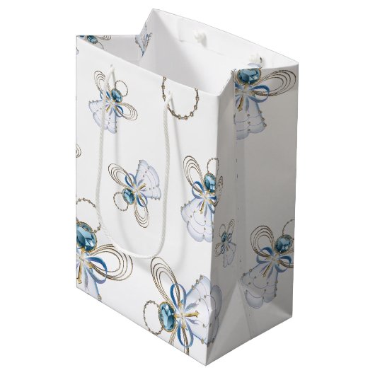 Kerstangel van Faith Random Pattern Collage Medium Cadeauzakje (Voorkant Gekanteld)