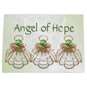 Kerstangel van Hope Green Ombre Snowflakes Groot Cadeauzakje (Voorkant)