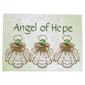 Kerstangel van Hope Green Ombre Snowflakes Groot Cadeauzakje (Achterkant)