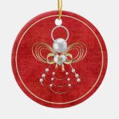 Kerstangel van Joy - Rood Keramisch Ornament (Voorkant)