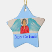 kerstangel-versiering keramisch ornament (Links)