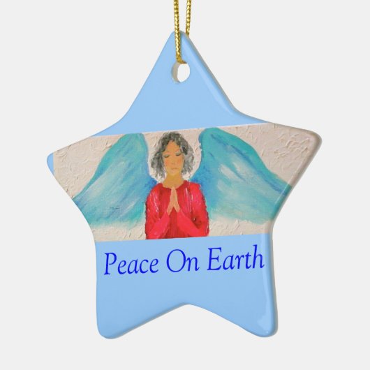 kerstangel-versiering keramisch ornament (Links)