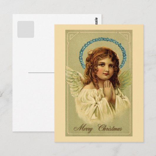 kerstangel voor de kerst briefkaart (Voorkant / Achterkant)