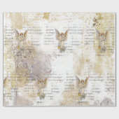 Kerstangel Wings Music Gold Decoupage Idea Ti Cadeaupapier (Vlak)