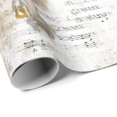 Kerstangel Wings Music Gold Decoupage Idea Ti Cadeaupapier (Rol Hoek)