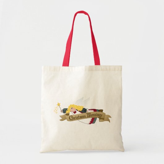 Kerstangel-winkels en cadeautassen tote bag (Voorkant)