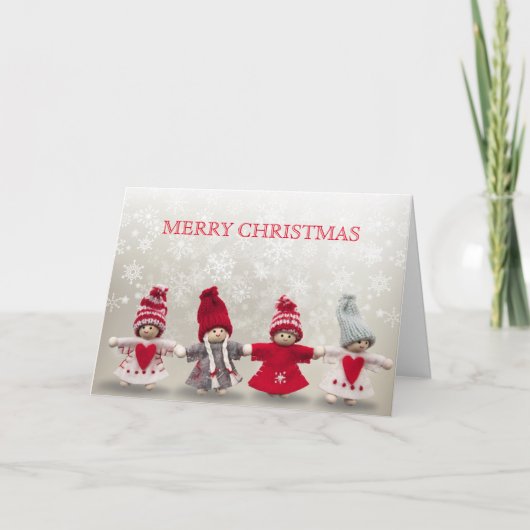 KerstAngel Winter Snowfall Heart Feestdagen Kaart (Voorkant)