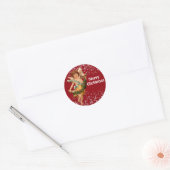 Kerstangel Wintersnowflakes Kind Ronde Sticker (Envelop)