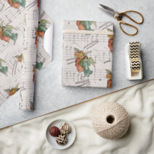Kerstangels - Antiek Victoriaans muziek Vintage Cadeaupapier