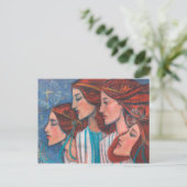 KerstAngels Art Nieuw-Zeeland Ginger Vrouwen schil Briefkaart (Staand voorkant)