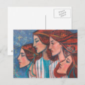 KerstAngels Art Nieuw-Zeeland Ginger Vrouwen schil Briefkaart (Voorkant / Achterkant)