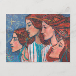KerstAngels Art Nieuw-Zeeland Ginger Vrouwen schil Briefkaart