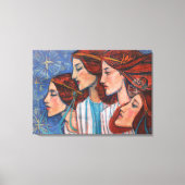 KerstAngels Art Nieuw-Zeeland Ginger Vrouwen schil Canvas Afdruk (Voorkant)