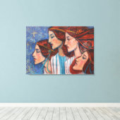 KerstAngels Art Nieuw-Zeeland Ginger Vrouwen schil Canvas Afdruk (Insitu (Houten vloer))