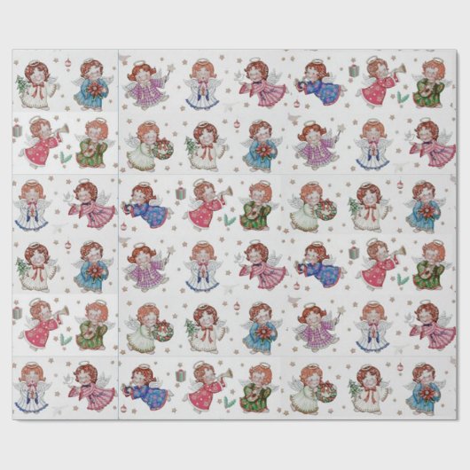 Kerstangels Cadeaupapier (Vlak)