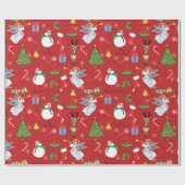 Kerstangels en snowmanpakpapier cadeaupapier (Vlak)