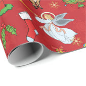 Kerstangels en snowmanpakpapier cadeaupapier (Rol Hoek)